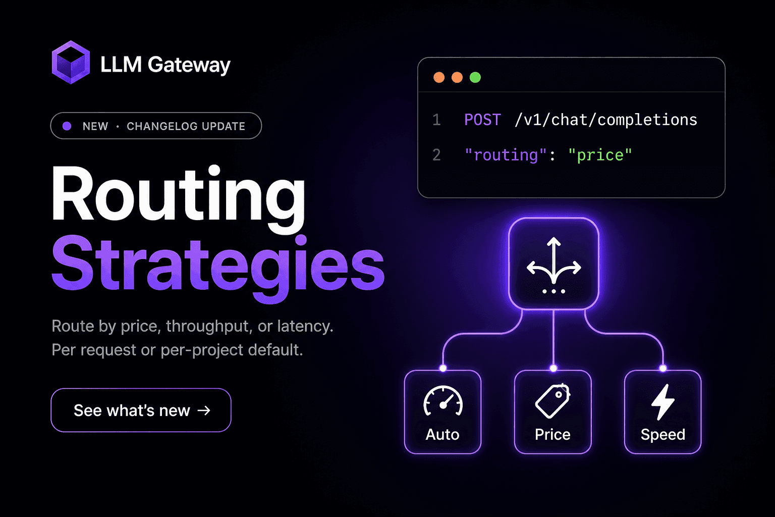 Routing strategies on doteb: auto, price, throughput and latency