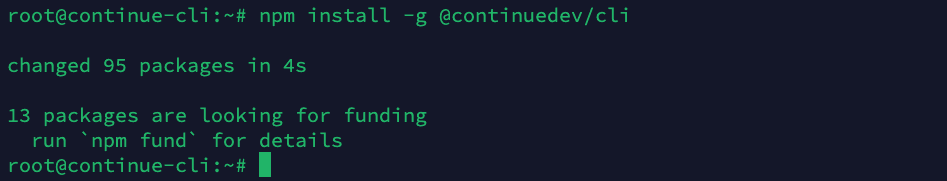 Installing Continue CLI