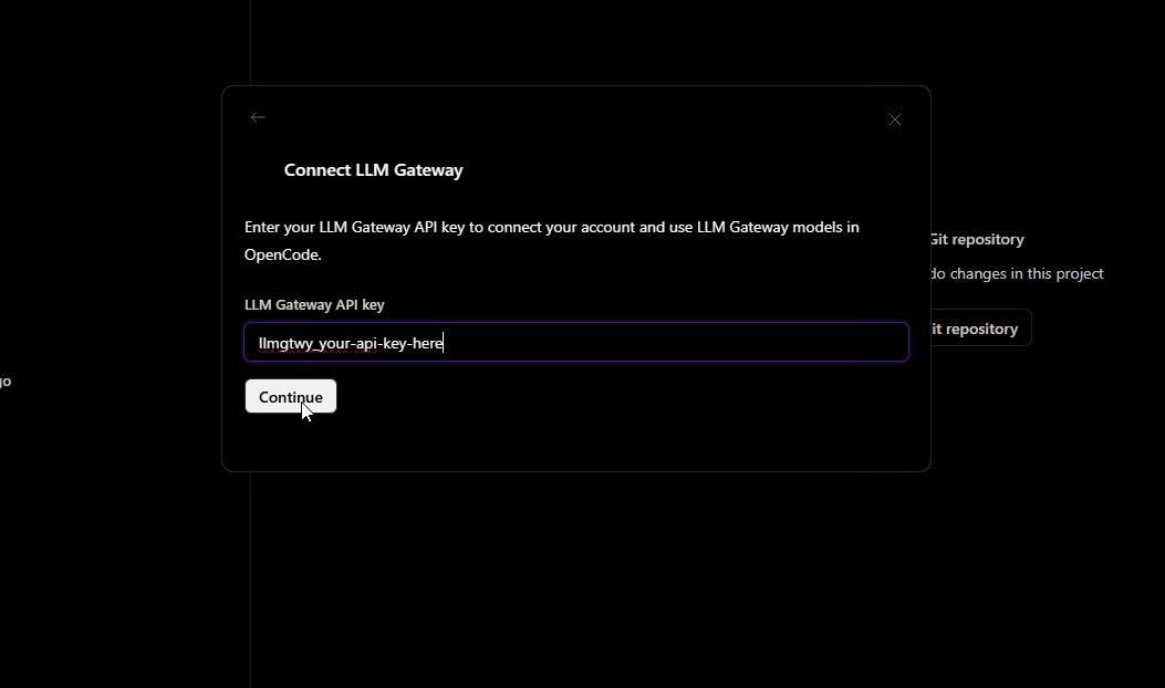 Connect doteb — enter API key